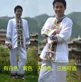 新特价苗族舞蹈服装成人傣族演出服少数民族男款葫芦丝舞台表演服