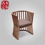 新中式休闲椅子 水曲柳实木圈椅简约现代单人围椅  售楼处洽谈椅