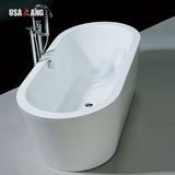美康卫浴欧式独立亚克力浴缸1.5~1.9米椭圆冲浪按摩浴缸含下水