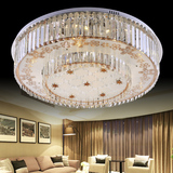 现代简约客厅水晶圆形吸顶灯餐厅大气LED吊灯直径1米大厅大灯家用