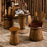美式乡村五指实木靠背椅 创意成套餐桌椅组合定制酒店餐厅餐桌椅