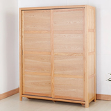 北欧宜家实木衣柜日式卧室家具移门衣柜现代简约纯实木衣柜储物柜
