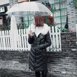 贝西卡2015冬季新款女式羽绒服韩版修身中长款加厚外套女白色毛领