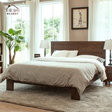 纯实木双人床 1.5 1.8米北欧白橡木床简约现代卧室美式家具正品