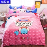 全棉韩式卡通动漫简约四件套宜家风格被单床单纯棉儿童房床上用品