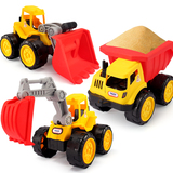 儿童玩具车沙滩滑行挖土机工程车宝宝小汽车挖掘机 男孩玩具套装