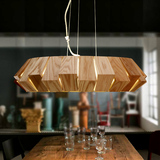 设计师木艺术办公室 北欧宜家简约餐厅吊灯 客厅卧室实木LED灯具