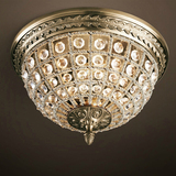 美式宫廷复古水晶圆形吸顶灯 现代艺术欧式客厅卧室公主书房灯具