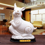 兔子摆件12十二生肖陶瓷兔工艺品结婚礼物客厅摆设风水招财瓷器兔