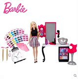 2016芭比娃娃Barbie 芭比缤纷染发工作室 女孩玩具 生日礼物DLH63
