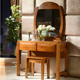 简约现代卧室实木梳妆台 中式储物橡木梳妆柜 小户型化妆桌包邮