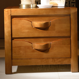 床头柜特价简约现代欧式实木橡木整装原木胡桃色床边收纳储物柜子