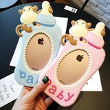 韩国可爱BABY猴子奶瓶奶嘴iphone6s 手机壳苹果6plus 5SE保护壳