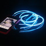 夜跑族  EL发光运动手机通用耳机流光金属重低音带唛线控LED耳机