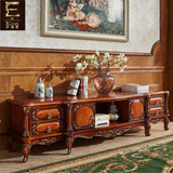 欧式电视柜2.4米 实木雕花电视柜茶几组合 整装现货别墅奢华客厅