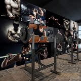 健身房定制壁画 3D定制大型运动健身房壁纸 瑜伽会所背景墙纸