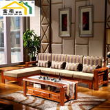 实木布艺沙发组合橡木贵妃沙发坐垫带靠背多功能沙发床简约现代
