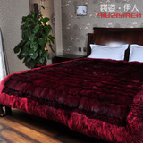 进口皮草地毯卧室高级裘皮地毯奢华地毯床毯天然狐狸皮毛床毯定做