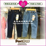paw in paw韩国代购专柜正品2016秋冬男女童牛仔长裤子PPTJ63801U