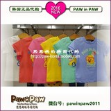 paw in paw韩国代购2016夏装男童女童装儿童短袖T恤 纯棉宝宝上衣