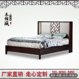 新中式实木家用床1.8米双人婚床现代简约酒店别墅样板房定制家具