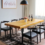 美式复古实木餐桌简约办公桌培训桌会议桌长桌简易长条桌洽谈桌椅