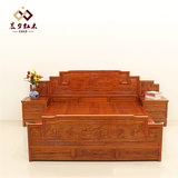 1.8米双人床带床头柜 中式仿古实木床明清古典榆木家具