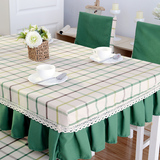桌布布艺餐桌罩桌套椅套套装 色织棉麻长方形圆桌茶几盖布定做