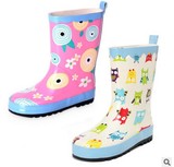 韩国秋冬亲子儿童男童女童小童外贸防水橡胶保暖水鞋加绒雨鞋雨靴