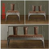 美式铁艺双人椅子复古沙发客厅椅做旧三人椅阳台椅卧室休闲椅组合