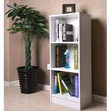 北欧简约现代宜家组合书柜 简易多层创意白色实木单个组装书架黑