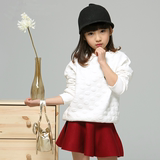 童装2016春装新款儿童韩版小香风空气棉外套圆领长袖T恤女童上衣