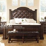 美式复古实木双人床法式1.5公主床欧式卧室1.8婚床做旧大床家具
