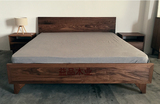 北欧简约现代实木床日式北美黑胡桃木橡木实木床1.8米1.5米双人床