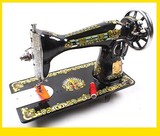 飞人牌家用台式脚踏裁缝机 蝴蝶蜜蜂老式缝纫机吃厚电动缝纫机