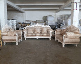 欧式客厅沙发 田园 实木雕花布艺沙发组合沙发整体 三人位贵妃椅