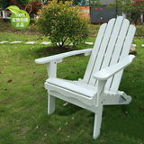 白色实木折叠沙滩椅户外庭院阳台躺椅客厅田园休闲椅青蛙椅扶手椅