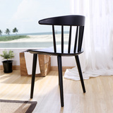 北欧餐厅椅时尚创意实木椅子 温莎椅 现代简约酒吧咖啡厅洽谈椅