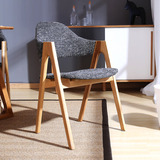 实木水曲柳椅餐椅休闲椅咖啡厅椅电脑椅会议椅北欧创意布艺靠背椅