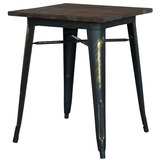美式乡村餐厅桌椅组合4人6人铁艺餐桌椅复古实木咖啡厅酒吧桌椅