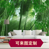 3d立体竹林风景绿色竹子护眼电视客厅餐厅背景墙纸 壁纸壁画