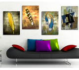 客厅挂画沙发背景墙装饰画抽象无框画 现代简约厨房壁画羽毛墙画