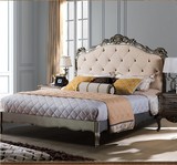 美式布艺双人床小户型公主雕花床欧式实木床法式双人床1.8