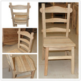 定制老榆木 实木餐椅家用靠背椅木头椅子免漆简约咖啡酒店木椅子