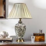 欧式台灯卧室床头古典中式台灯奢华美式乡村客厅书房陶瓷纯铜台灯