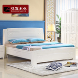 烤漆白色全实木床 储物高箱床 1.5米1.8米双人橡木床简约现代婚床