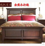 美式乡村实木床 纯实木液压箱体床 双人床高箱储物床欧式床 现货