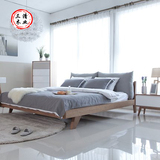 日式实木榻榻米床简约现代红橡木床卧室家具原木单双人床接受定制
