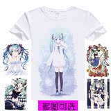 初音未来 千本樱 镜音双子 雪初音短袖t恤动漫周边衣服男女服装