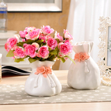 欧式花瓶陶瓷餐桌摆件客厅插花白色家居创意电视柜结婚婚庆装饰品